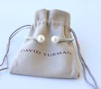 David Yurman Sterling Silver 3.5mm Solari Bracelet 9mm Pearl w/ Diamonds