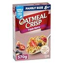 OATMEAL CRISP - Family Size Pack - Triple Berry Cereal Box, Whole Grain is The First Ingredient, 570 Grams Package of Cereal