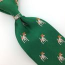 Jos. A. Corbata de banco verde bronceado plata perros diseño corbata de lujo corbatas de seda L1 nuevas con etiquetas