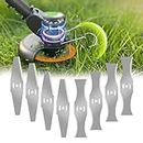 Cordless Electric String Trimmers Blade - 8Pcs Edger Trimmer Replacement Metal Blade Weed Wacker Metal Blades Edger Lawn Tool Blade Weed Eater Blades for Cordless Brush Cutter String Trimmer