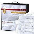 Bedbric Mattress Topper Double Bed 8 CM Thick - Soft & Fluffy Quilted Double Mattress Topper - Hypoallergenic Mattress Toppers with Elastic Straps. (Double (135 X 190 X 8 CM))