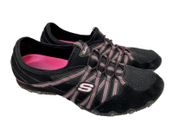Zapatillas sin cordones para mujer Sketchers negras y rosa 10M 22358