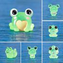 6Pcs Mini Frog Garden Decor Luminous Frog Figurines Miniature Home Decor