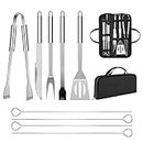 BBQ Utensil Set Stainless Steel Professional Barbecue Accessories Grill Tool with Bag Easy to Carry (9)