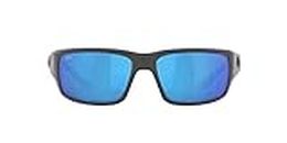 Costa Del Mar Men's Fantail 580G Polarized Rectangular Sunglasses, Matte Grey/Blue Mirrored Polarized-580G, 59 mm
