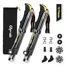 Glymnis Walking Poles 2 Pack Collapsible Walking Poles for Men with Quick Lock System, Foldable Hiking Poles Trekking Poles for Trekking, Walking, Backpacking