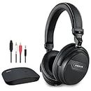 SIMOLIO Wireless Headphones for TV Watching, 2.4GHz Voice Highlighting Headsets for Seniors, Digital Optical RCA AUX, No Delay, 100ft Range, Tone Options, USB Charging & Sharing Port SM-826D