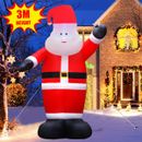 3M/10FT Tall Inflatable Santa Claus Christmas Decorations with Led Light outdoor