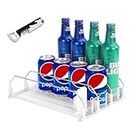 VenVoria Drink Organizer for Fridge, Automatic Glide Organizer for Refrigerator, Width Adjustable Drink Dispenser, Self - Pushing Soda Can Dispenser, 12oz 16oz 20oz - Holds up to 15 Cans(3 Rows)