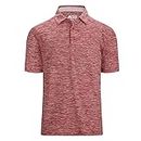 Alex Vando Mens Golf Shirt Moisture Wicking Quick-Dry Short Sleeve Casual Polo Shirts for Men,Burgundy,5XL