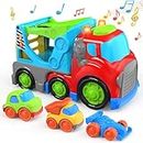 Toddler Carrier Truck for 1 2 3 Year Old Boys Girls, Kids Toy Cars for Toddlers 1-3, Toy Vehicle Trucks with Sound Light, Baby Toys 18-24 Months Christmas Birthday Gift Toddler Toys