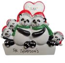 Personalized Panda Family of 5 Christmas Ornament 