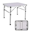 AutoBaBa 2ft Aluminium Portable Camping Table Folding Picnic Dining Table for Outdoor Indoor Kitchen Garden, with 2 Adjustable Height 10"/22"