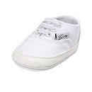 FAMI Baby Boys Girls Canvas Toddler Sneaker Anti-Slip First Walkers Candy Shoes 0-18 Months 12 Colors-White