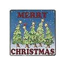 Merry Christmas Tree Vintage Merry Christmas Metal Tin Sign Home Bar Cafe Garage Wall Decor 30x30cm