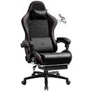 GTPLAYER Gaming Chair, Computer Chair with Footrest and Bluetooth Speakers, High Back Ergonomic Music Gamer Chair, Reclining Game Chair with Linkage Armrests for Adults and Kids (RED)