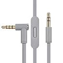 Replacement Audio Cable Cord Wire,Compatible with Beats Headphones Studio Solo Pro Detox Wireless Mixr Executive Pill with in Line Mic and Control (Grey)