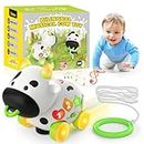 Bilingual Musical Cow Toys for Baby 6-9-12-18 Months, Educational Toddler Toys for 1-2-3 Year Old Boy Girl, Infant Developmental Learning Toy for 1+ Year Old Birthday Gifts