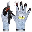 DEX FIT Level 5 Cut Resistant Gloves Cru553-3D-Comfort Fit, Firm Grip, Thin & Lightweight, Touchscreen Compatible, Durable, Breathable, Machine Washable; Blue L (9) 1 Pair