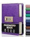 WEMATE Password Book with Lock, Password Book with Alphabetical Tabs 600+ Password Space,Password Organizer Logbook with Lock, Password Keeper for Computer & Website Logins 4.33 X 6.18 Inch Purple