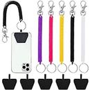 5 Sets Coil Springs Phone Lanyard Tether with Patch Stretchy Lasso Straps Phone Patch Compatible with Most Smartphone (Multi Color)