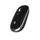 SUBBLIM Mini Wireless Optical Mouse for PC, Laptop, Mac, MacBook, with 4 Buttons, Metal Scroll Wheel, Ultra-Thin and Ergonomic, Quiet, 1600 dpi, Ambidextrous (Grey)