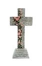 Kingdom Supplies Biblegifts - Croce tomba in piedi con pietra commemorativa, 32 cm, in resina, rosa rampicante, in confezione regalo