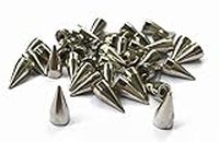 Bullet Spike, 100 Sets Bullet Cone Spike und Bolzen Metall Schraube Rückseite für DIY Lederhandwerk (Silber, 7 x 14 mm)
