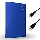 SUHSAI Portable External Hard Drive 500GB Pocket Size Backup HDD 2.5 Inch External Data Storage Hard Disk USB 3.0 Hardrive Compatible for Gaming PC, Mac, Laptop, Xbox, Xbox One, PS4 (Blue)