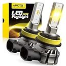 AUXITO H11/H8/H16 LED Fog Light Bulbs or DRL, 6000 Lumens 3000K Amber Yellow Light, 300% Brightness, CSP LED Chips Fog Lamps Replacement for Cars, Play and Plug (Pack of 2)