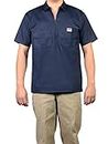 Ben Davis Short Sleeve 1/2 Zip Shirt, Navy, X-Large
