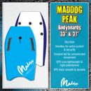 MADDOG Peak Bodyboard Blue Boogie Board Surf 33" 37" Handles