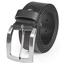 LINDENMANN Mens leather belt/Mens belt, full grain leather belt XXL, buffalo leather, black, Farbe/Color:nero, Size:115