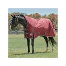 SmartPak Deluxe High Neck Turnout Sheet with Earth Friendly Fabric - 81 - Lite (0g) - Merlot w/ Charcoal & Grey Trim & White Piping - Smartpak