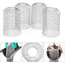 BUZIFU Gutter Guards 4 Packs Aluminum Filter Strainer Gutter Screen Expand Downspout Protectors Mesh Gutter Rain Filter Gutter Leaf Strainer Screen Covers for Stopping Blockage Leaves Debris, 3 inch