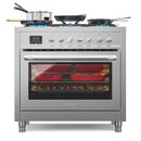 36 Inch Dual-Fuel Range Cooktop Stove with Freestanding Legs, Convection Cooking