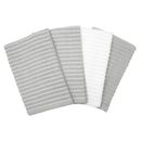Horizontal Stripe Bar Mop Towels, Set Of 4 Kitchen Towel by RITZ in Grey