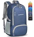 ZOMAKE Leicht Faltbarer Rucksack - Packbare Backpacks 30L,Kleiner Faltbar Rucksäcke Wanderrucksack Wasserdicht für Damen Herren Outdoor Wandern(Marineblau)