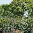 Climbing Plants Garden Arch Height 240 cm,Rose Arch Reinforce Trellis Pergola Arbor, Rank Arch Metal Weatherproof Rustproof,for Patio Backyard Lawn Decoration (Color : Black, Size : 120cm/47in)