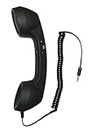YTYKINOY Retro 3.5mm Telephone Handset Cell Phone Receiver Mic Microphone Speaker for iPhone iPad Mobile Phones Cellphone Smartphone (Black)
