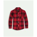 Brooks Brothers Boys Flannel Large Plaid Sport Shirt | Red | Size 10