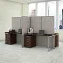 Bush Business Furniture Easy Office 4 Person Desk w/ File Cabinets & Panels Cubicle in Brown | 66.33 H x 119.08 W x 60.04 D in | Wayfair