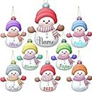 7 Personalised Christmas Snowman Ornaments 2023 Custom Xmas Ornament with Names Christmas Tree Wood Hanging Decoration Family of 2 3 4 5 6 7 Gift for Kids Dad Mom