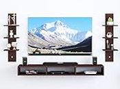 Dime Store Foldable Wall Mounted TV Unit, Cabinet, with TV Stand Unit Wall Shelf for Living Room (Brown, Engineered Wood)