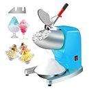 VEVOR Ice Crushers Machine, 220lbs Per Hour Electric Snow Cone Maker with 4 Blades, Stainless Steel Shaved Ice Machine with Cover and Bowl, 300W Ice Shaver Machine for Home and Commercial Use, Blue