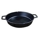 SWASTHA COOKWARE Cast Iron Double Handle Skillet | 11 Inch | Black Colour Pre-Seasoned | Ready to Use