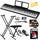 Roland GO:PIANO 88-Key Digital Piano Bundle with Adjustable Stand, Bench, Sustain Pedal, Instructional Book, Austin Bazaar Instructional DVD, Online Piano Lessons, and Polishing Cloth