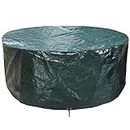 PATIO PLUS Furniture Covers Round, Outdoor Patio Table Cover Waterproof,Windproof, Anti-UV, Circular Garden Furniture Set Covers for Patio Table and Chairs Set - Extra Large 190x80cm Green