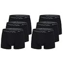 The Essentials Wardrobe Mens TEW 6 Pack Mens Boxer - Large - Black