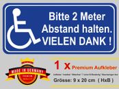 Auto Aufkleber Rollstuhlfahrer bitte Abstand halten Behinderte Sticker Transport